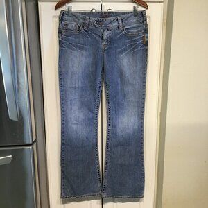 Silver Tuesday Light Wash Distressed Bootcut Jeans